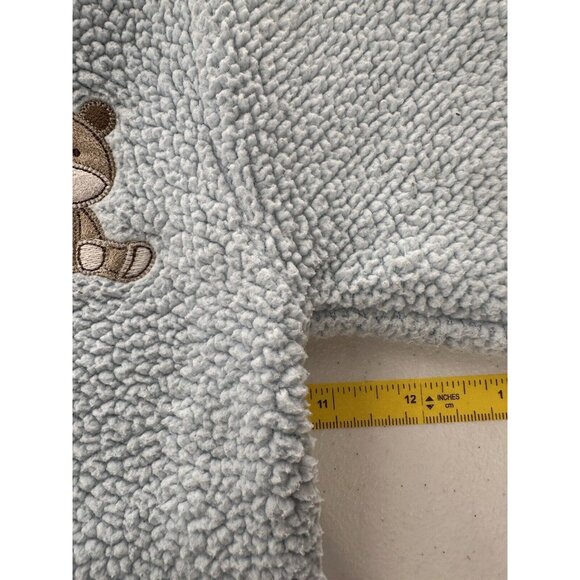 Carters Baby Bear Sherpa Hooded Zip-Up Jacket 12M Light Blue Polyester Warm Cozy - Picture 4 of 9